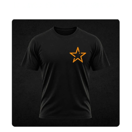 Camiseta preta com a marca Passe de Batalha.
